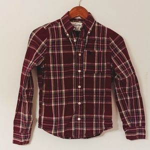 Boys Plaid Abercrombie Kidd Button Down Shirt